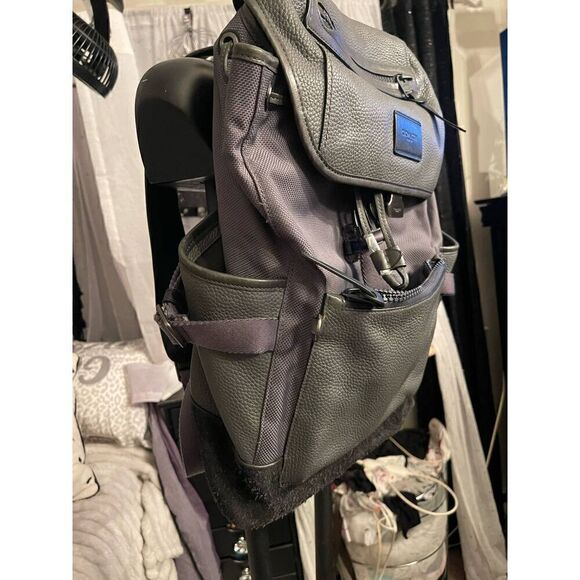 Coach grey leather black suede manhatten rucksack backpack